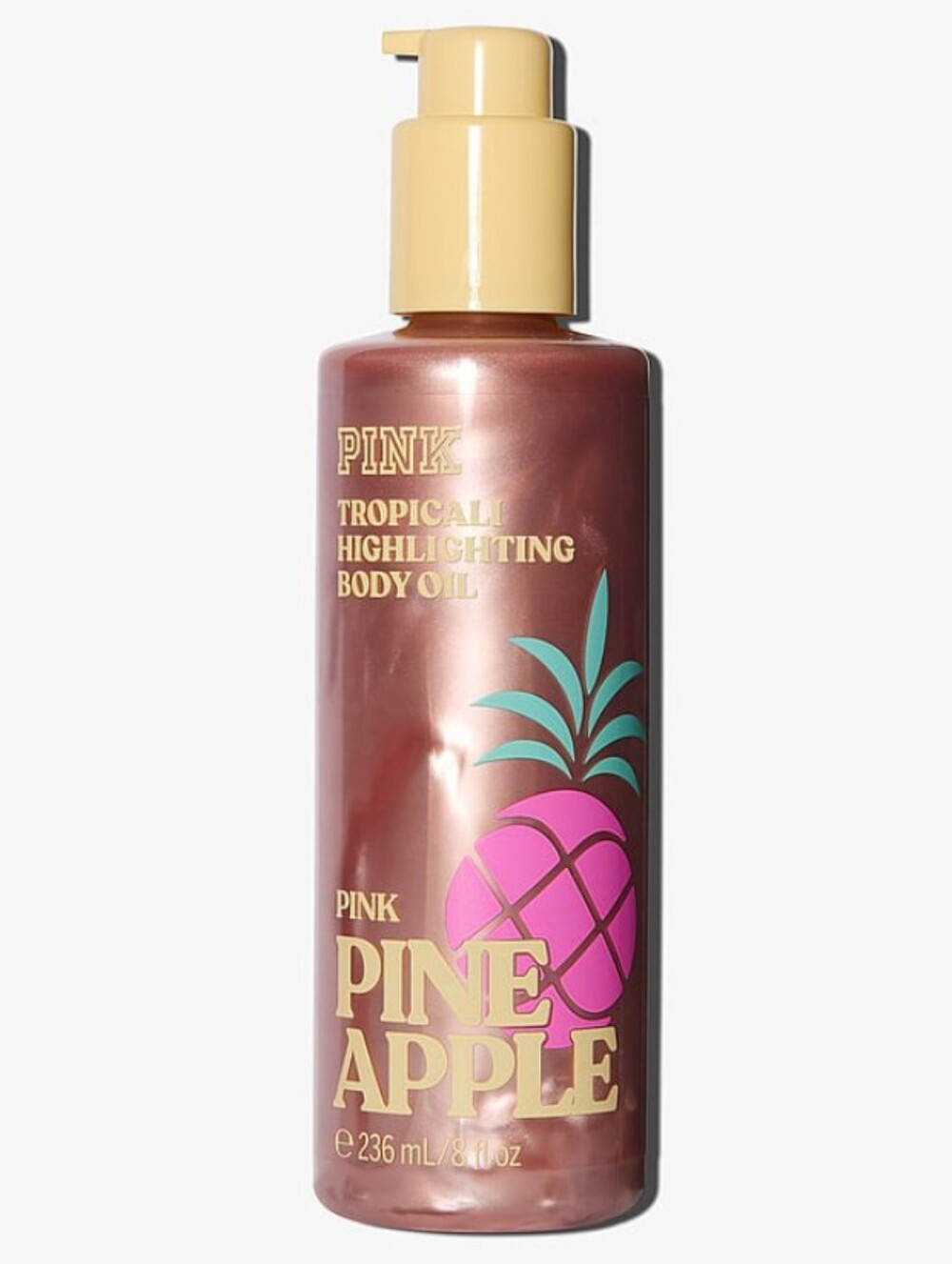 PINK Victoria's Secret Tropicali Highlighting Pineapple Body Oil - Pink & Gold